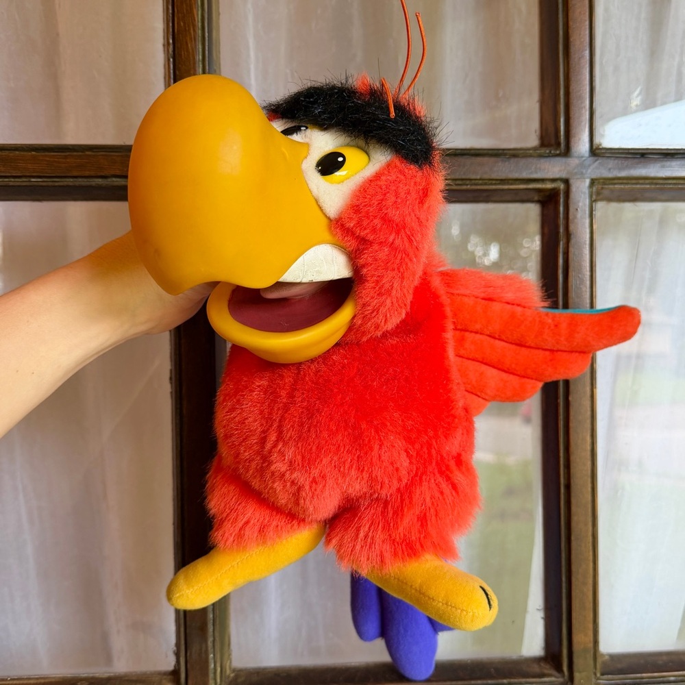 Vintage DISNEY Applause IAGO Hand Puppet ALADDIN Parrot Plush JAFAR